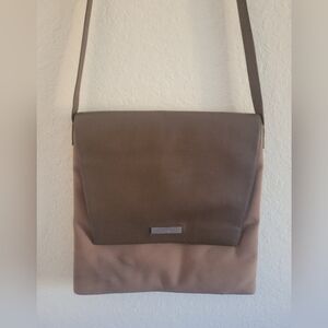 Tumi Emeline City Flap Brown Crossbody Shoulder Messenger Bag  Leather/Nylon.